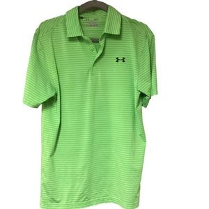 Under ARMOUR Collared Lime Green/White S/S Golf/performance shirt. Size S